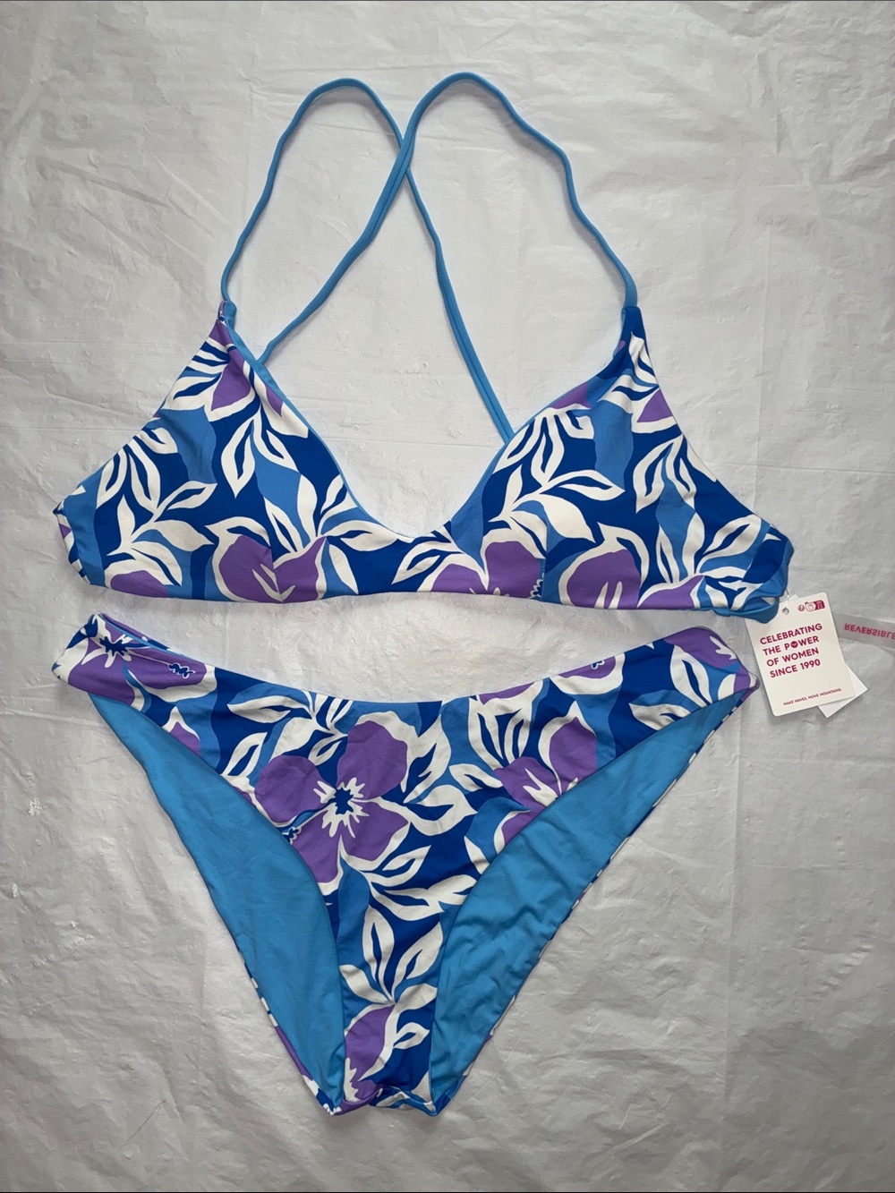 Roxy Blue & Purple Floral Bikini Set